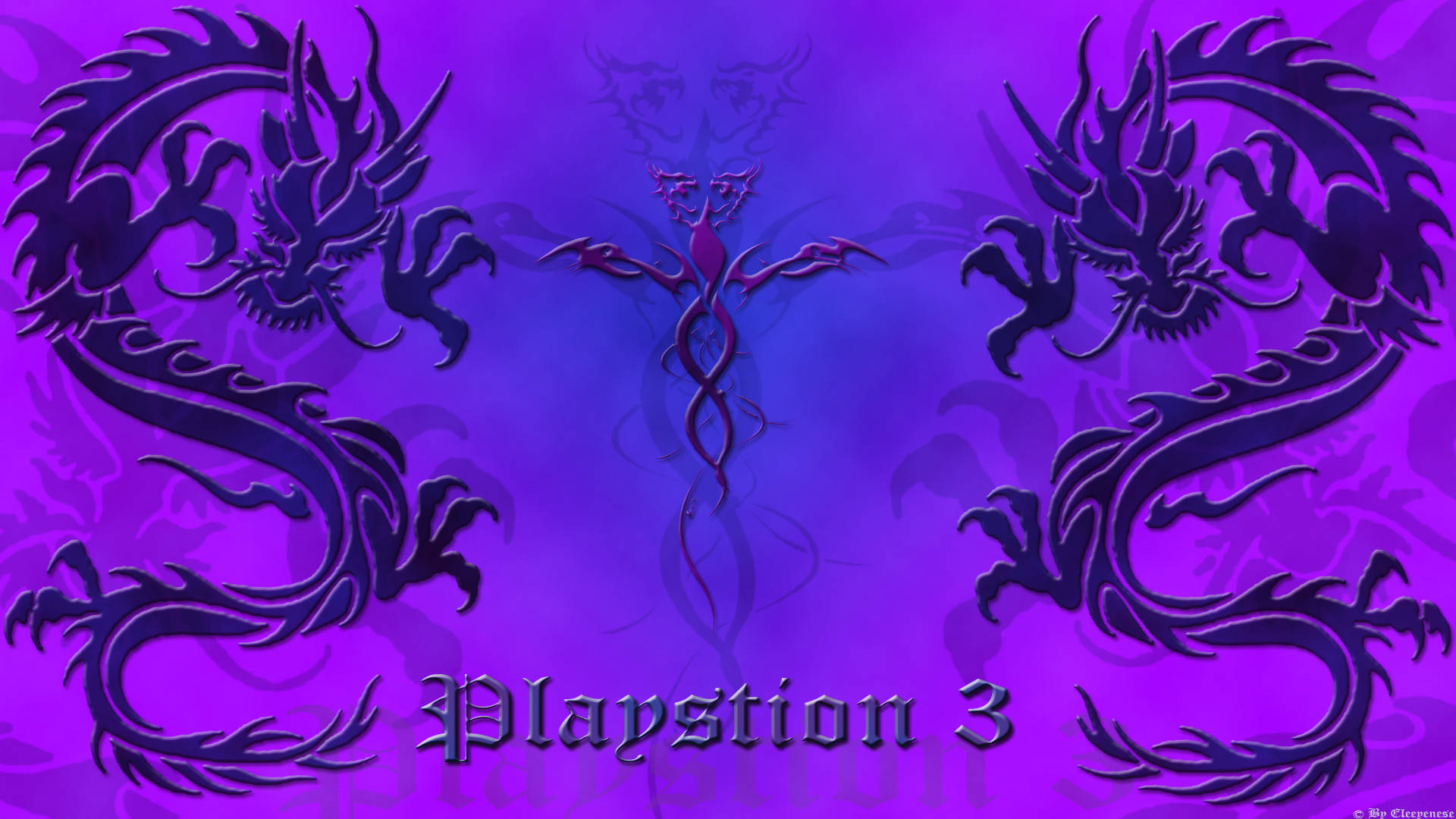 Dragonesgeniales De Arte Púrpura Para Ps3. Fondo de pantalla