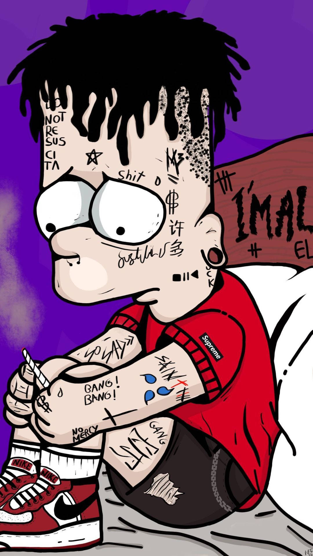 Cool Drip Tatted Bart Simpson Wallpaper