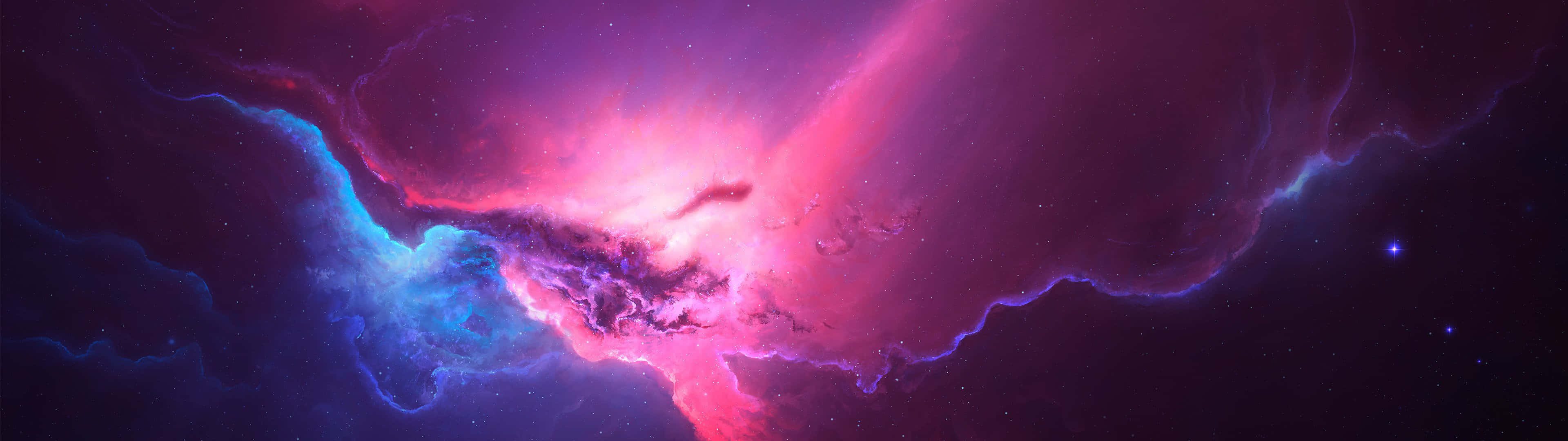 A Purple And Blue Space With A Blue And Purple Background Wallpaper