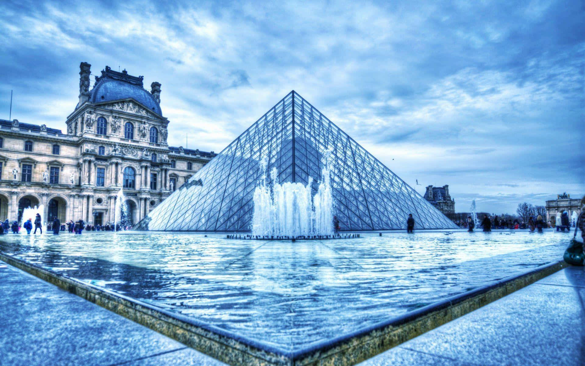Cool Edit Louvre Museum Fountain Wallpaper