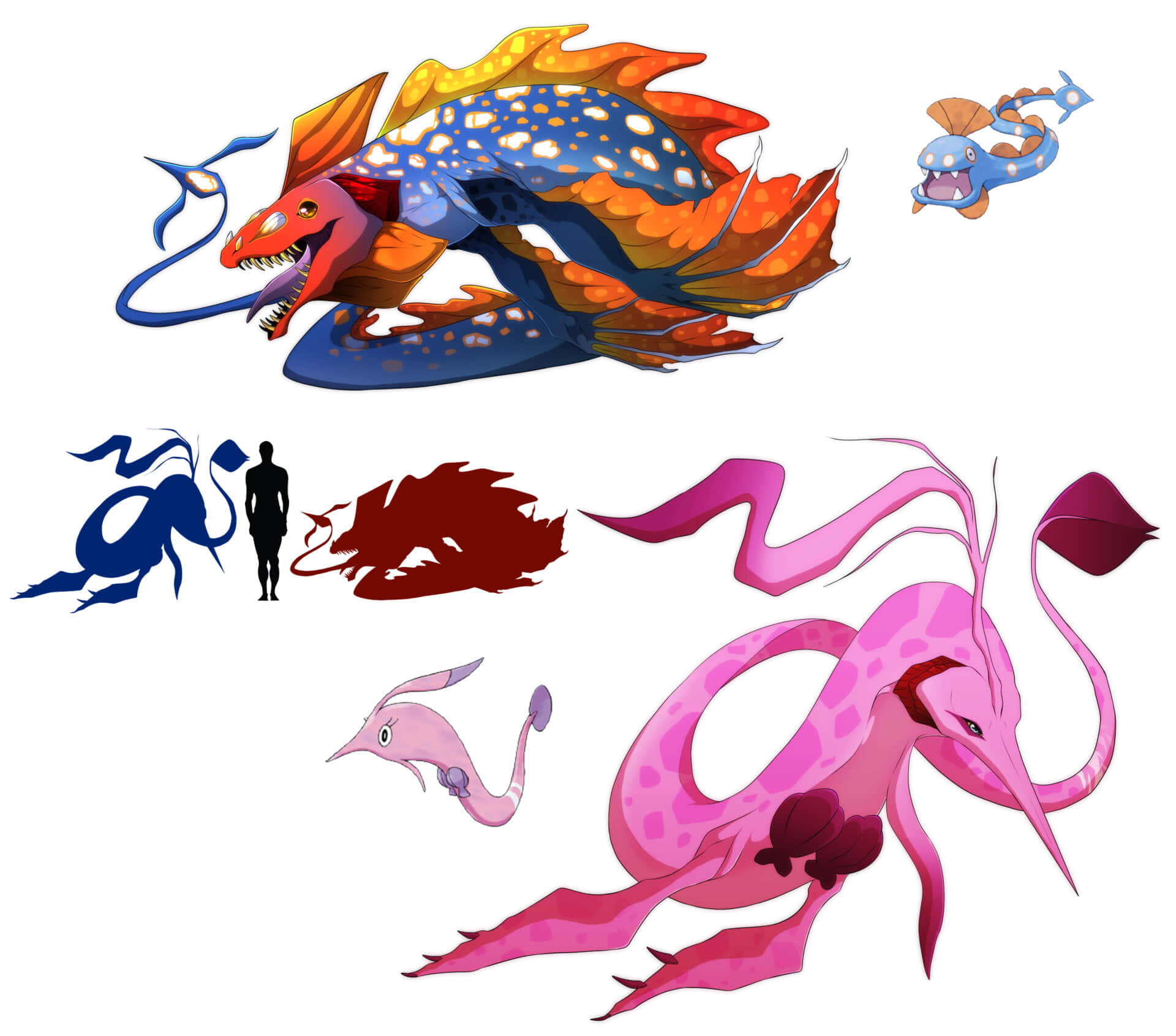 Cool Evolution Forms Of Huntail And Gorebyss Wallpaper