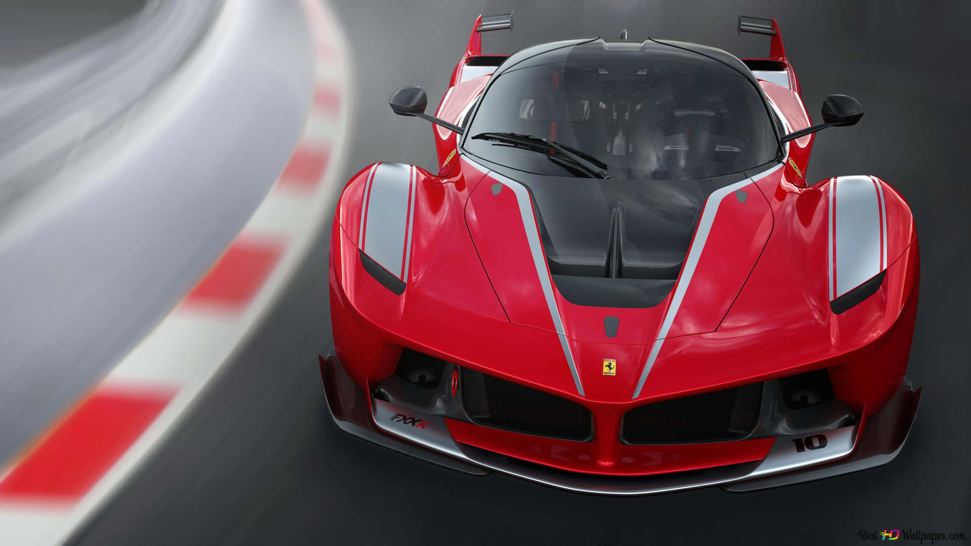 Eleganzae Prestazioni: Una Ferrari Domina La Strada. Sfondo