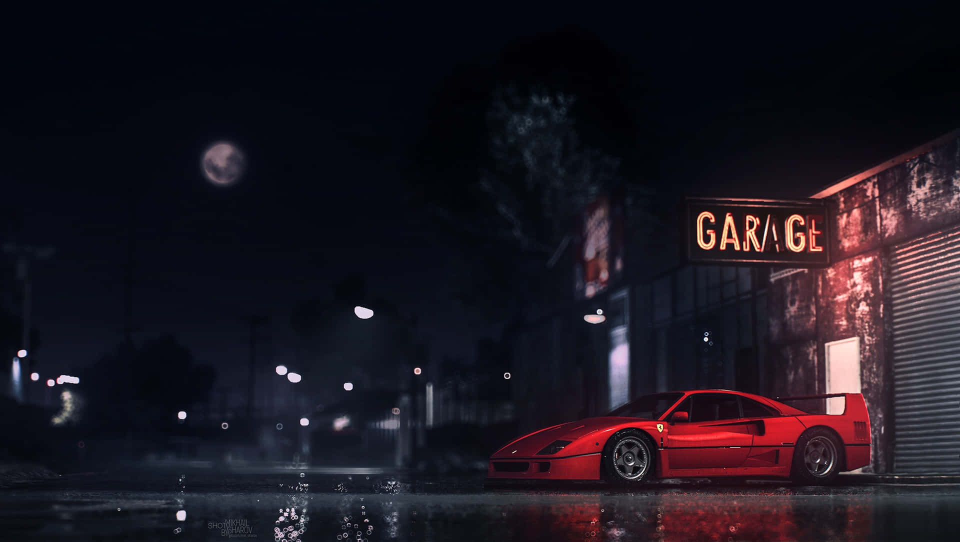 En skinnende og stilfuld Ferrari klar til brug. Wallpaper
