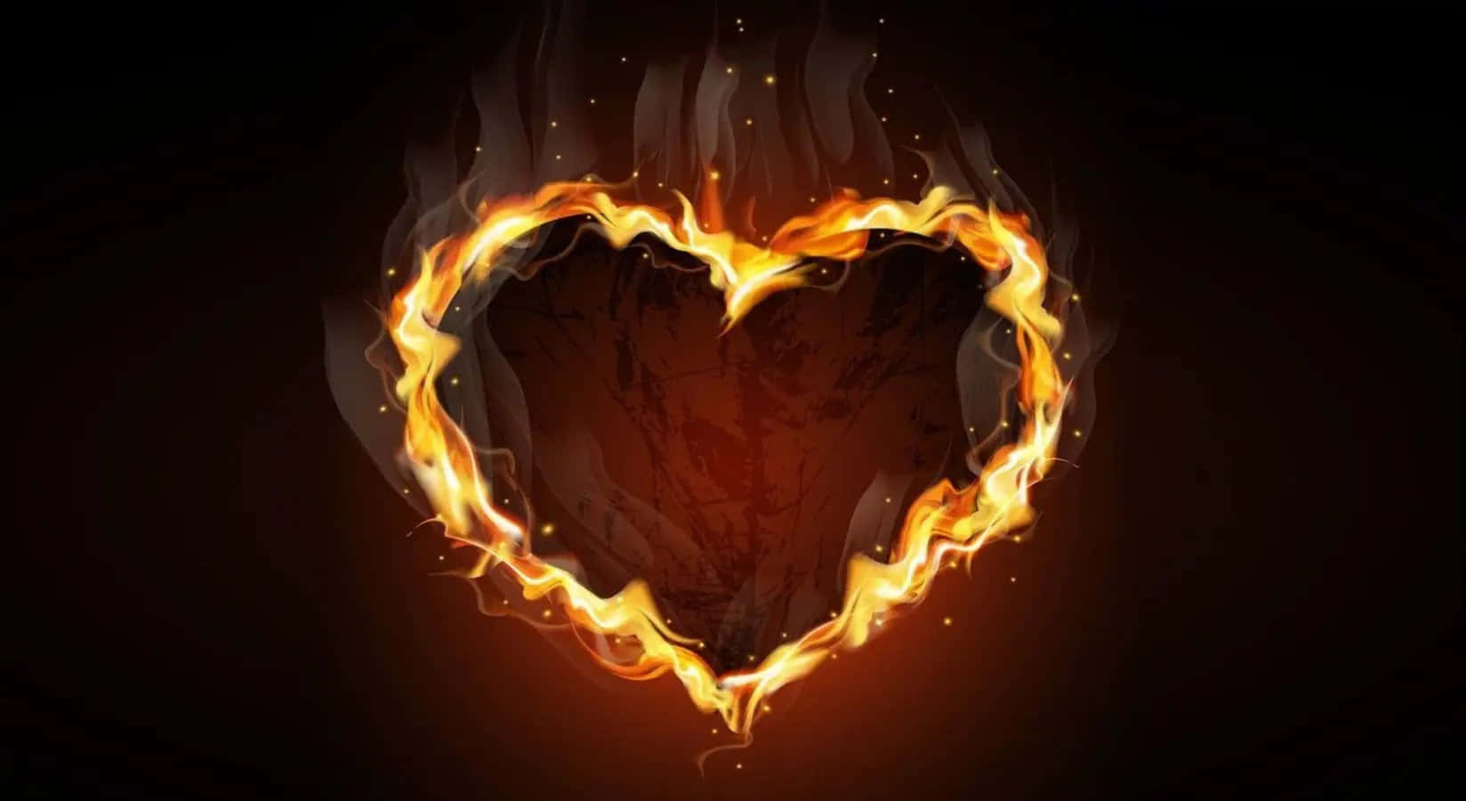 Cool Fire Heart Wallpaper