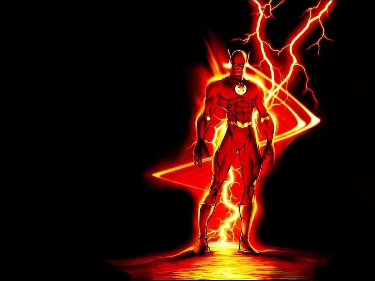 Cool Flash Red Lightning Graphic Art Wallpaper