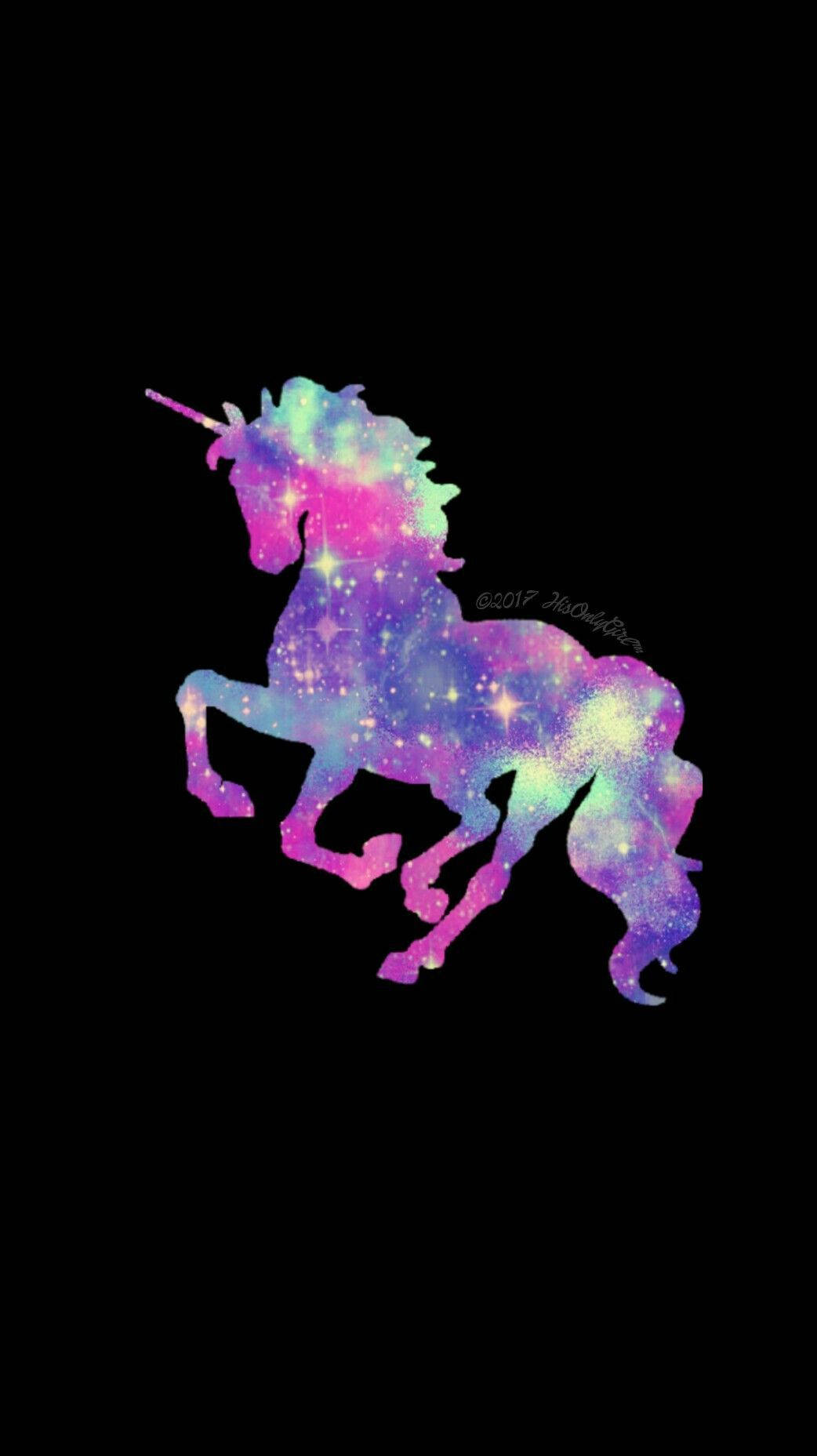 Cool Floating Illustration Galaxy Unicorn Background