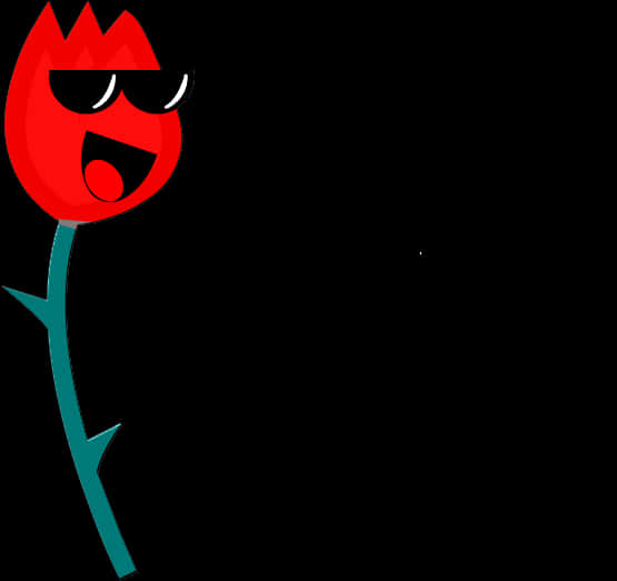 Cool Flower Cartoon Character PNG