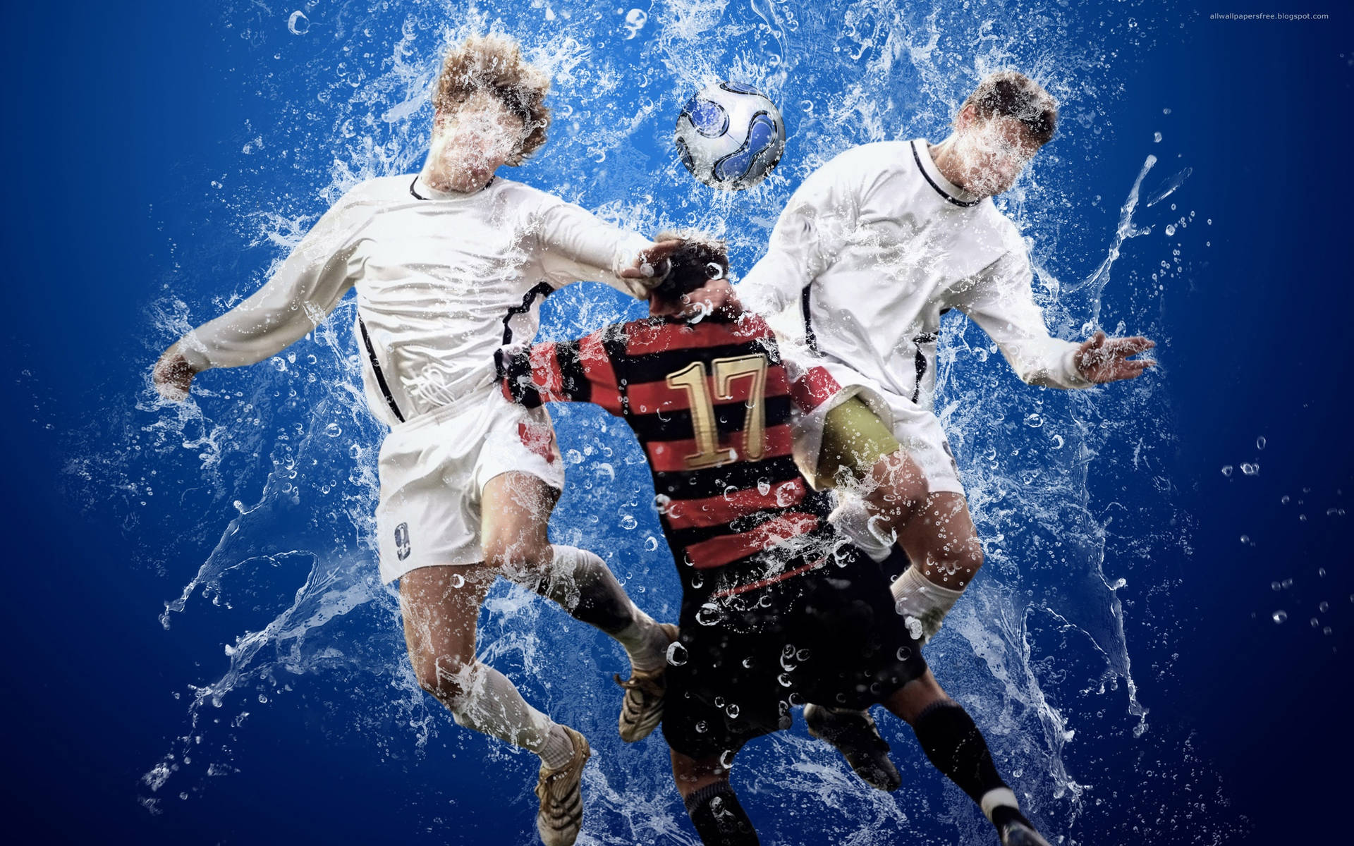 Cool Fodboldspillere Vand Effekt Wallpaper