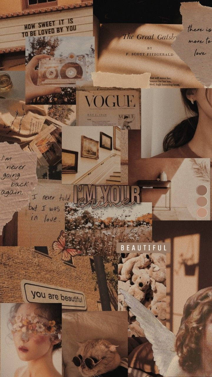 Cool For Girls Vogue Brown Aesthetic Background
