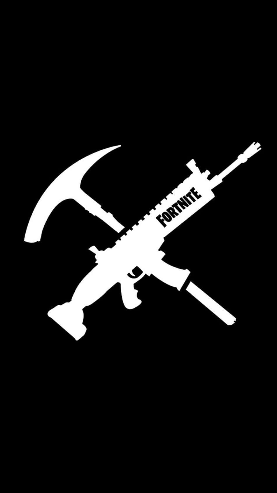 Cool Fortnite Logo Gun And Pickaxe Wallpaper