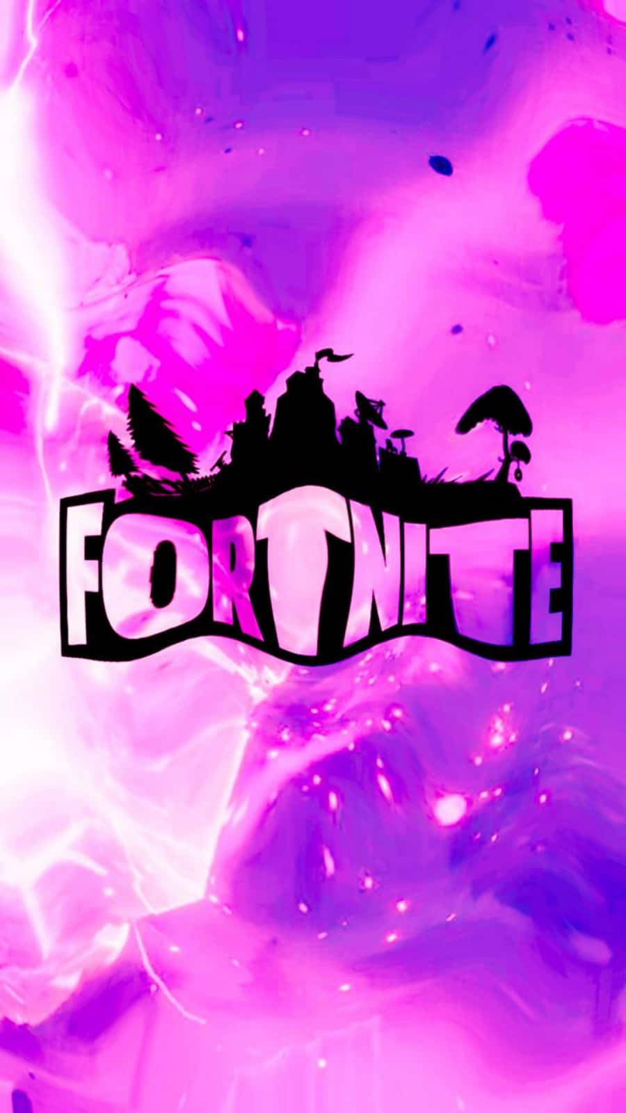 Logotipode Fortnite Genial Con Energía Púrpura Fondo de pantalla