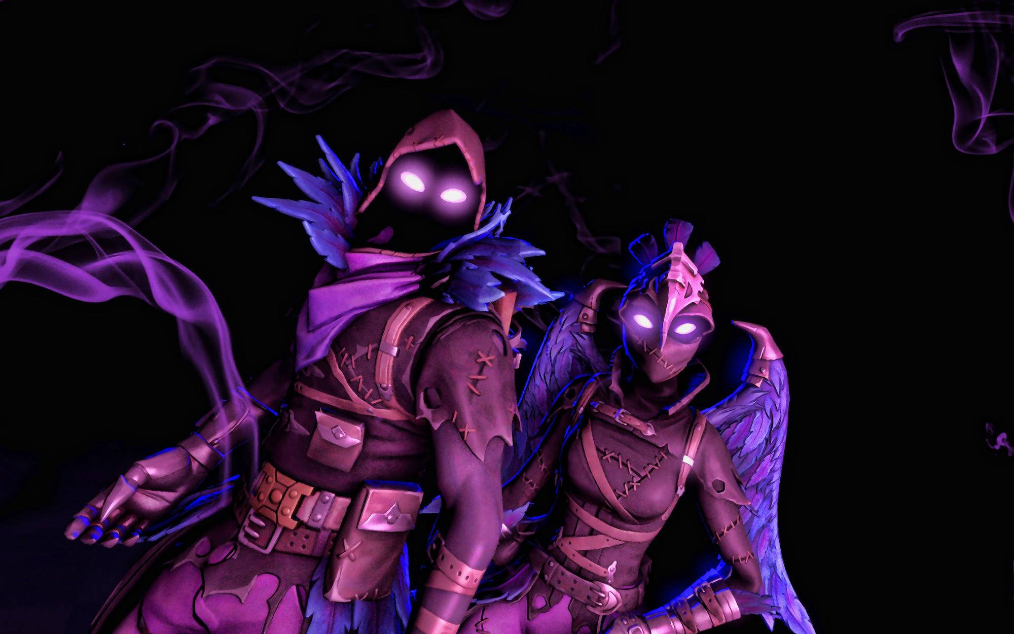 Cool Fortnite Skin Raven Creepy Purple Aesthetic Wallpaper