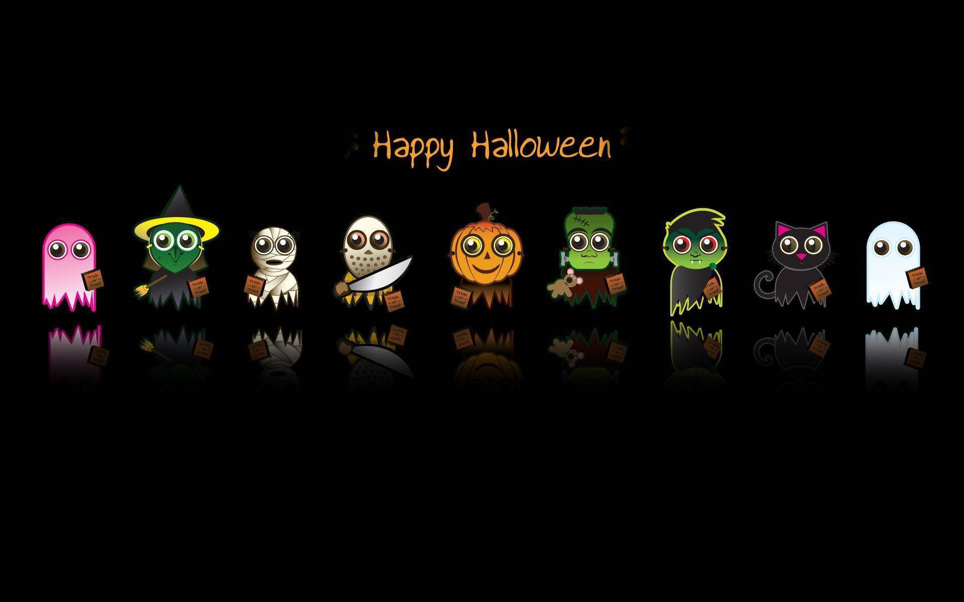 Coolelustige Halloween-charaktere Für Deinen Desktop Wallpaper