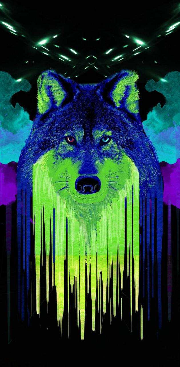 Cool Galaxy Colors Wolf Wallpaper