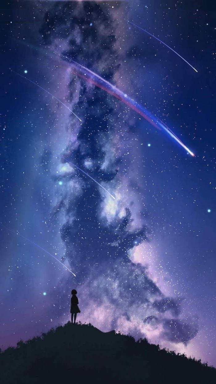 Cool Galaxy Falling Stjerner Wallpaper