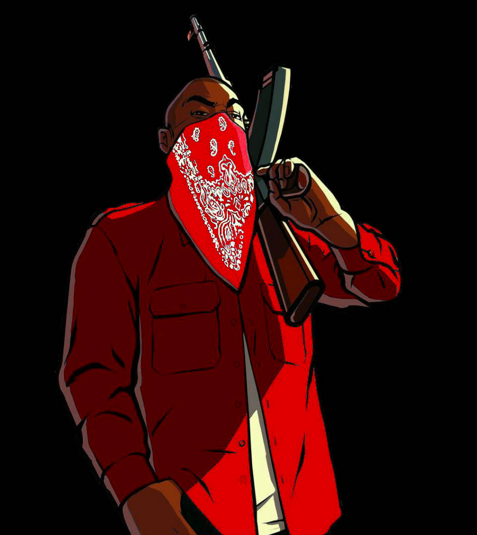 Cool Gangster Cartoon In Red Wallpaper