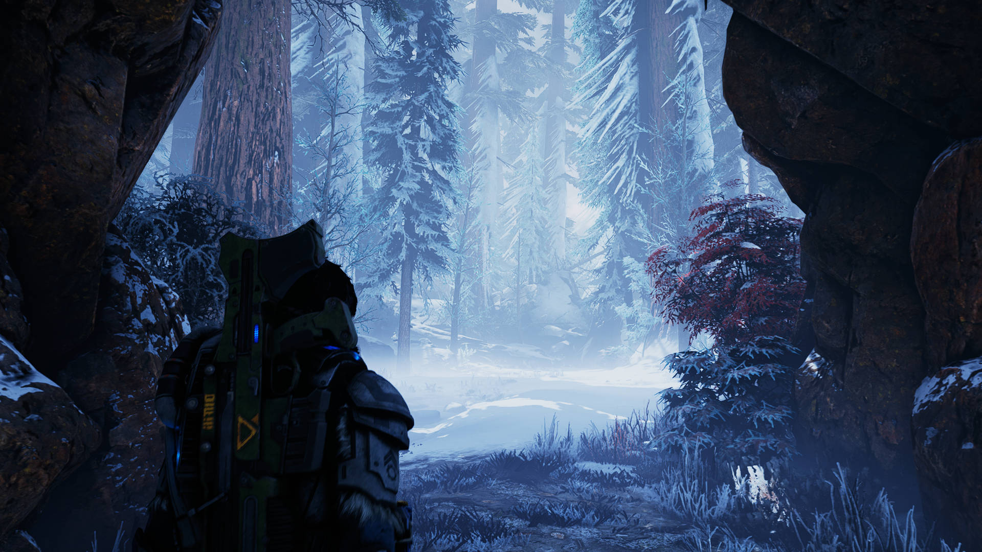 A Man Is Walking Through A Forest In A Video Game Wallpaper