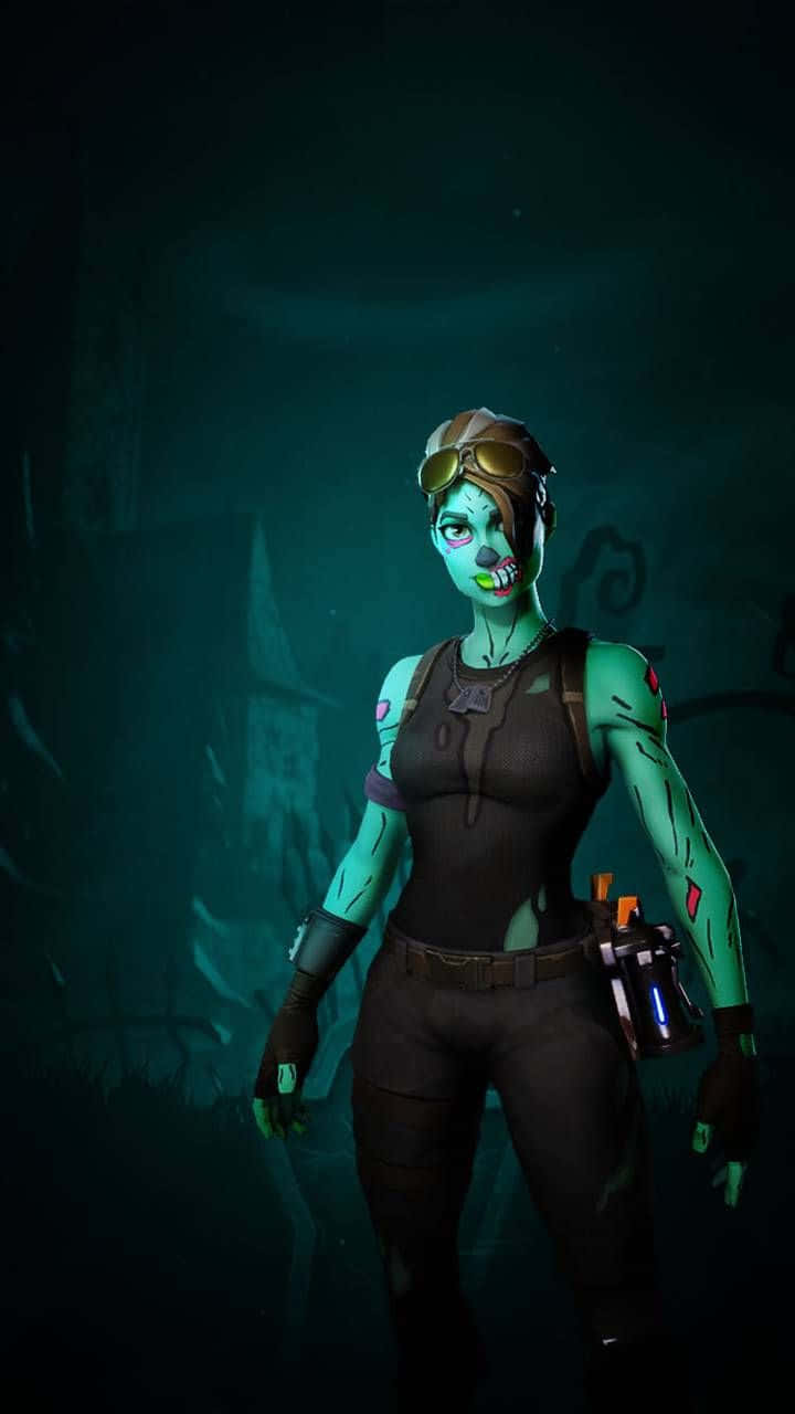 "Adopt the cool and spooky look with the Ghoul Trooper skin for Fortnite!" Wallpaper