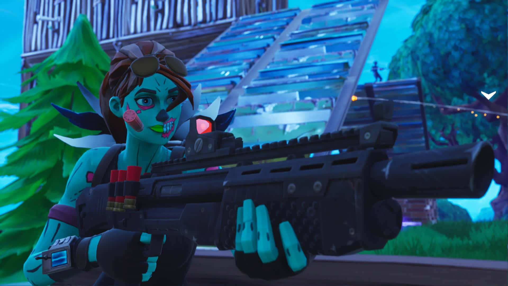 A Girl With A Gun In Fortnite Wallpaper