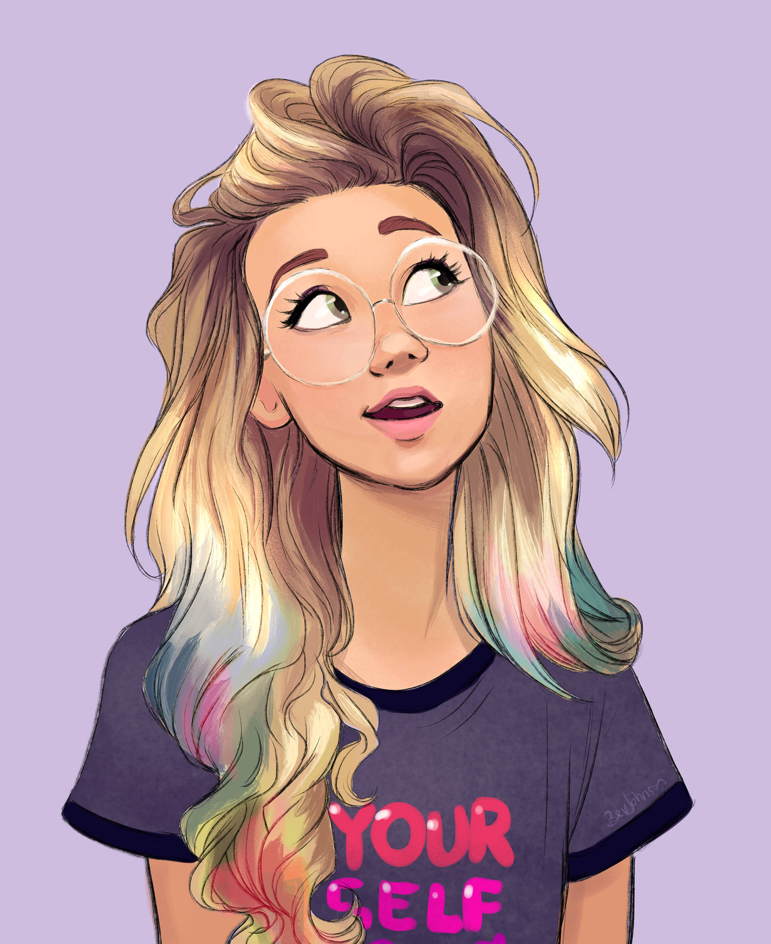 Cool Girl Cartoon Blonde Hair Wallpaper