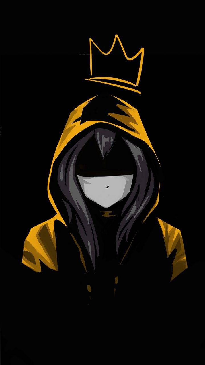 Cool Girl Cartoon In Black And Gold Wallpaper