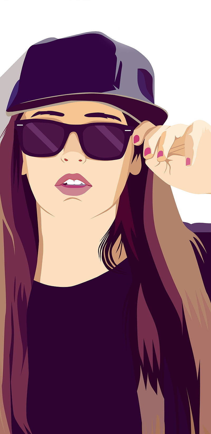 Cool Girl Cartoon In Swagger Wallpaper