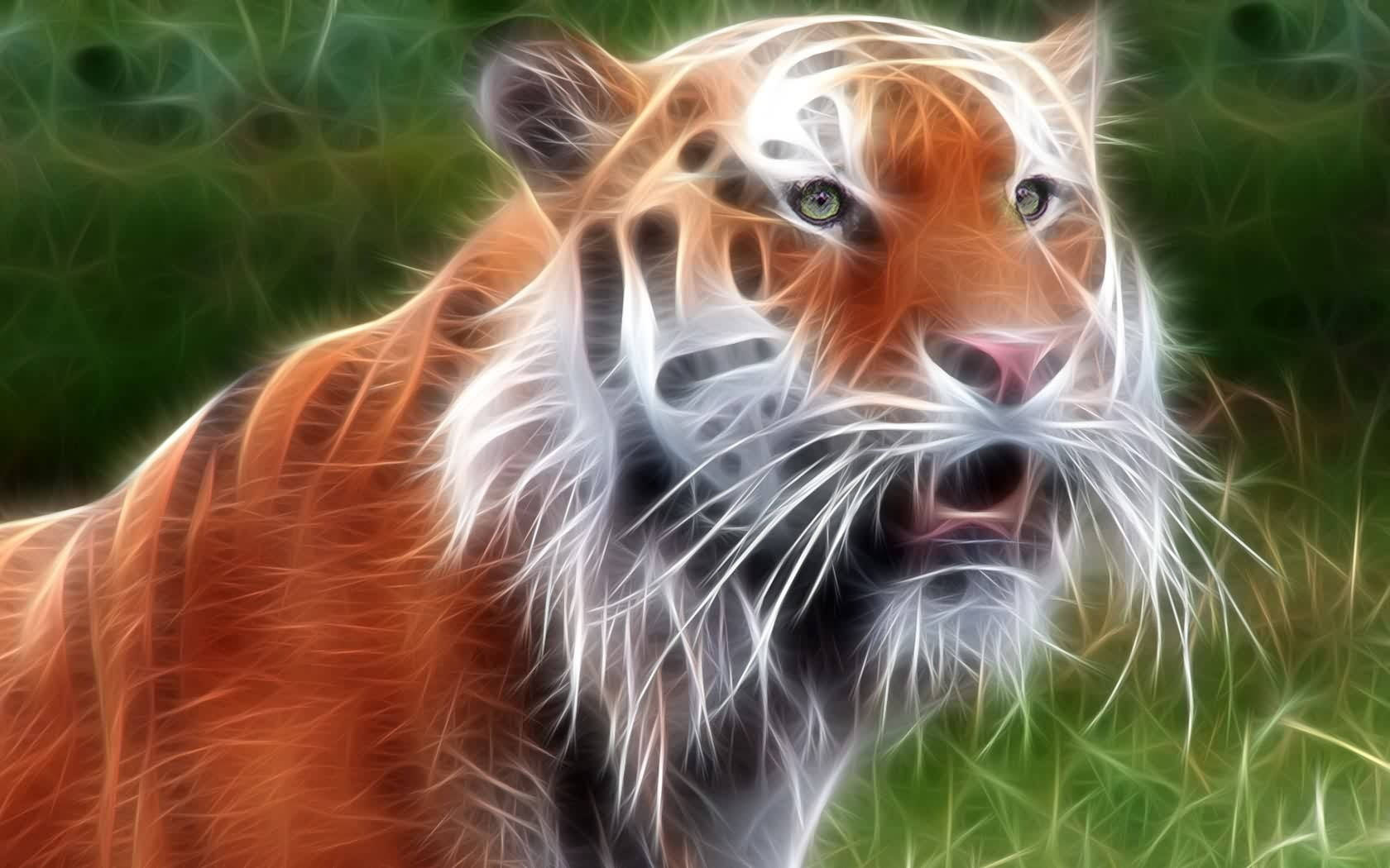 Cool Glødende Tiger Foto Wallpaper