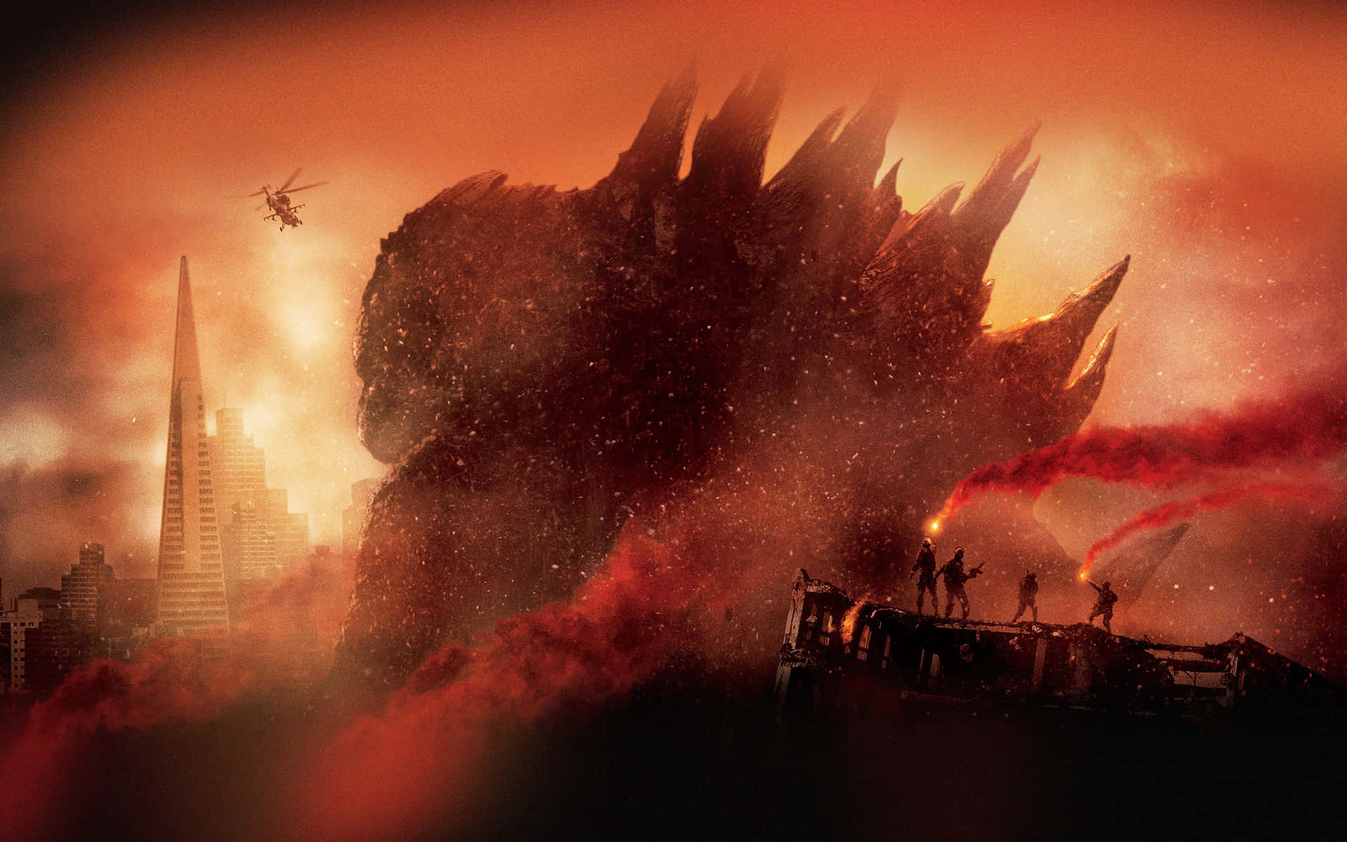 Cool Godzilla Attack Wallpaper