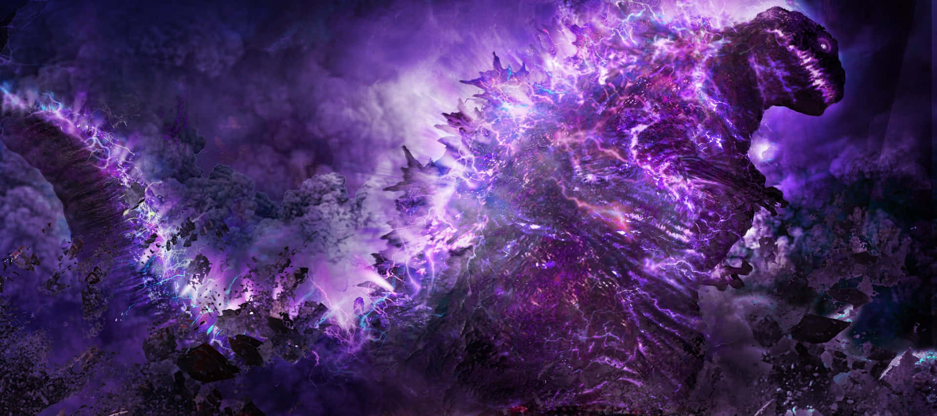 Køl purpur Godzilla Wallpaper