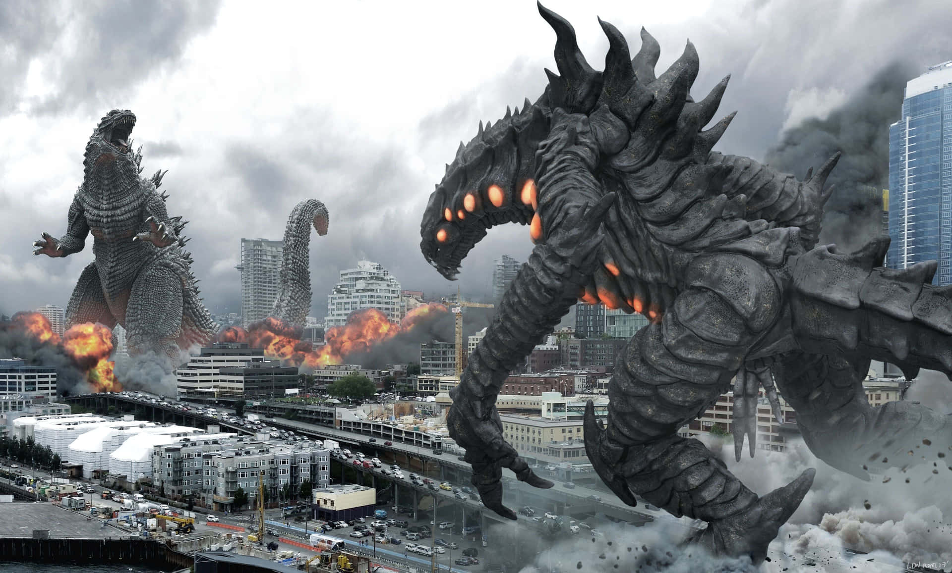 Cool Godzilla Fight Wallpaper