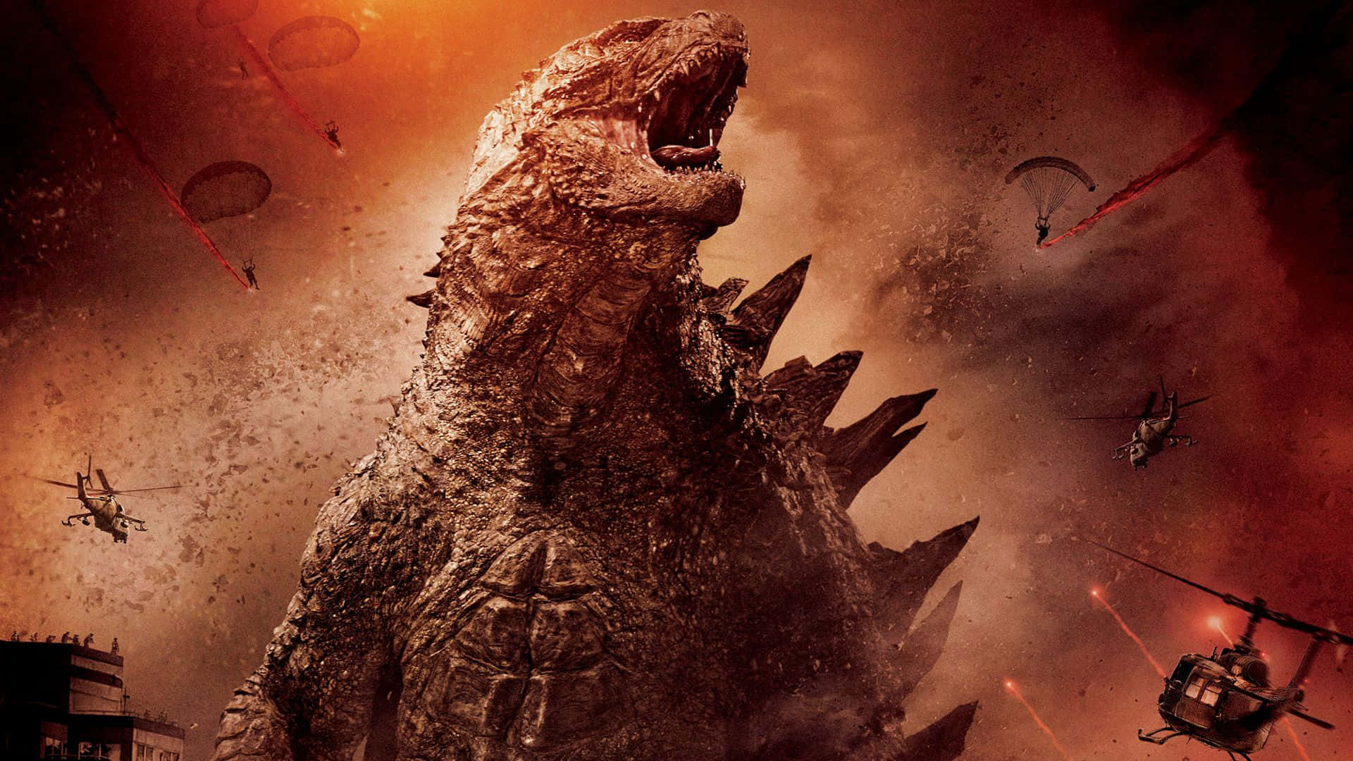 Cool Vrålande Godzilla Wallpaper