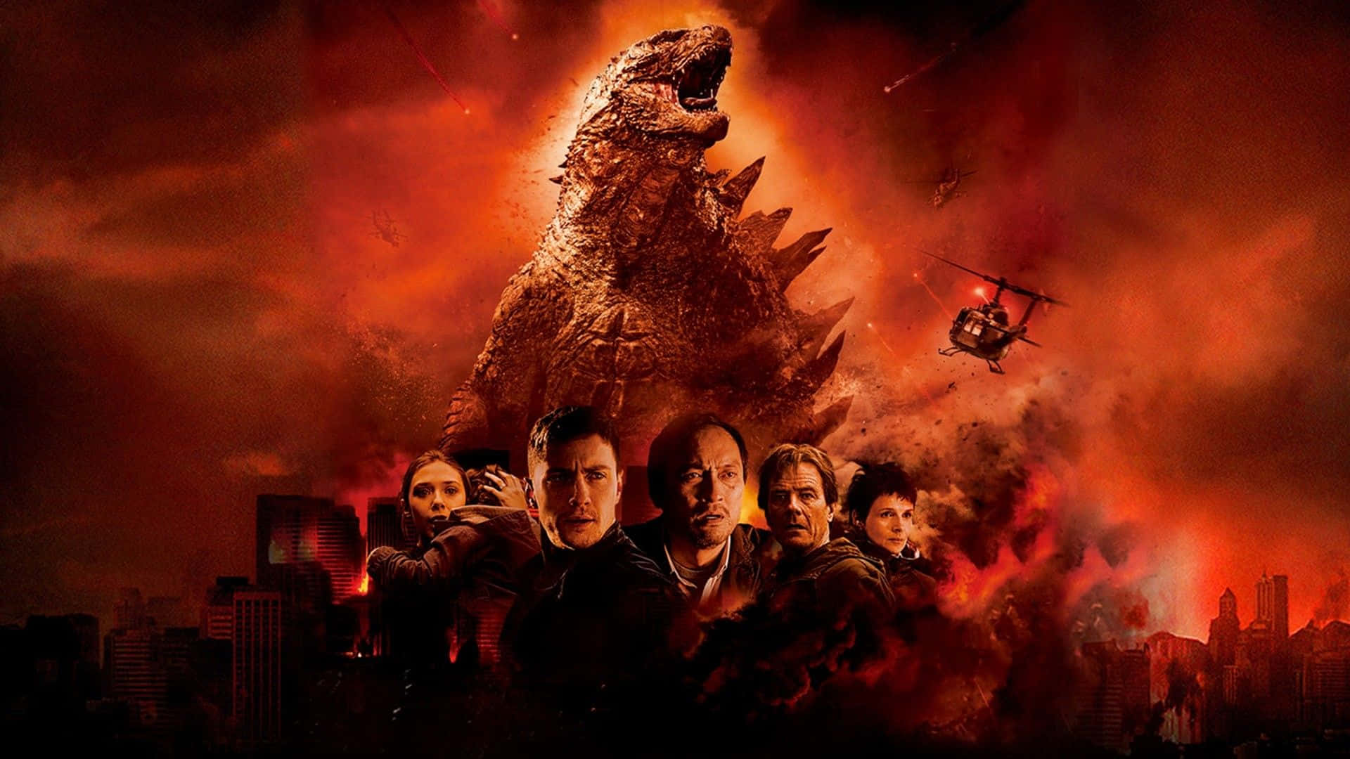 Sjovt Godzilla Movie Poster Tapet Wallpaper