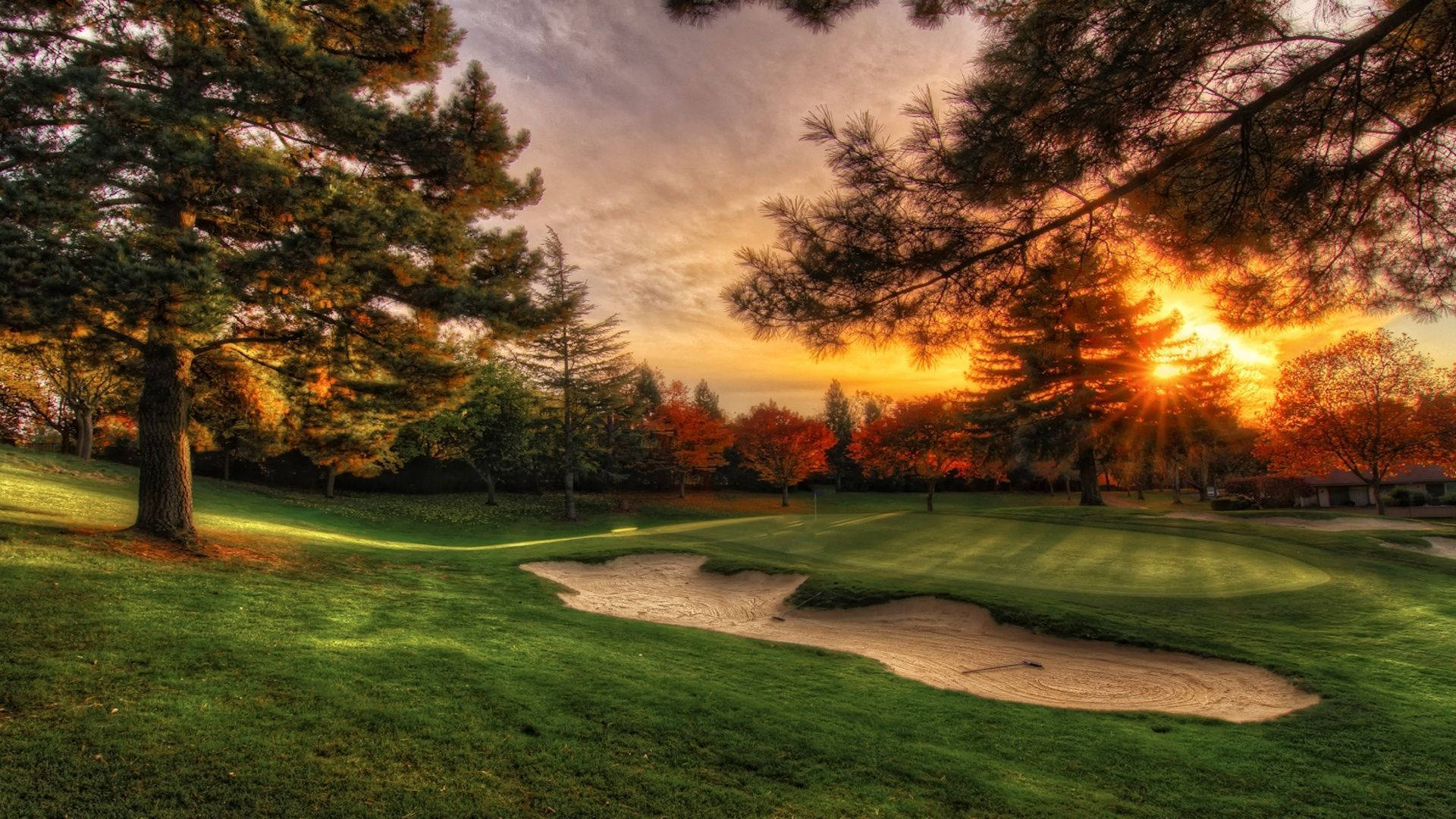 Cool Golf Country Club At Woodmoor Sunset Wallpaper