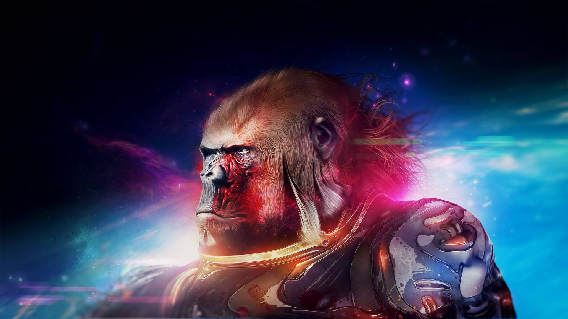 Artede Gorila Futurista En El Espacio Genial Fondo de pantalla