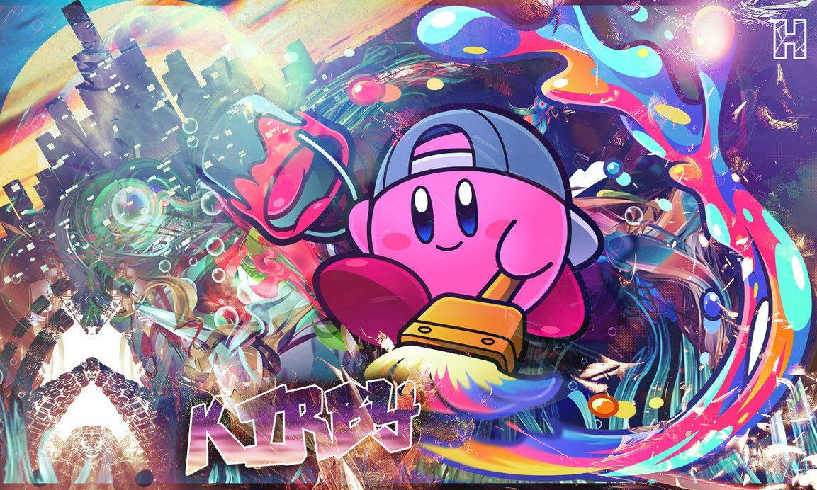 Fantastic graffiti wallpaper of Kirby