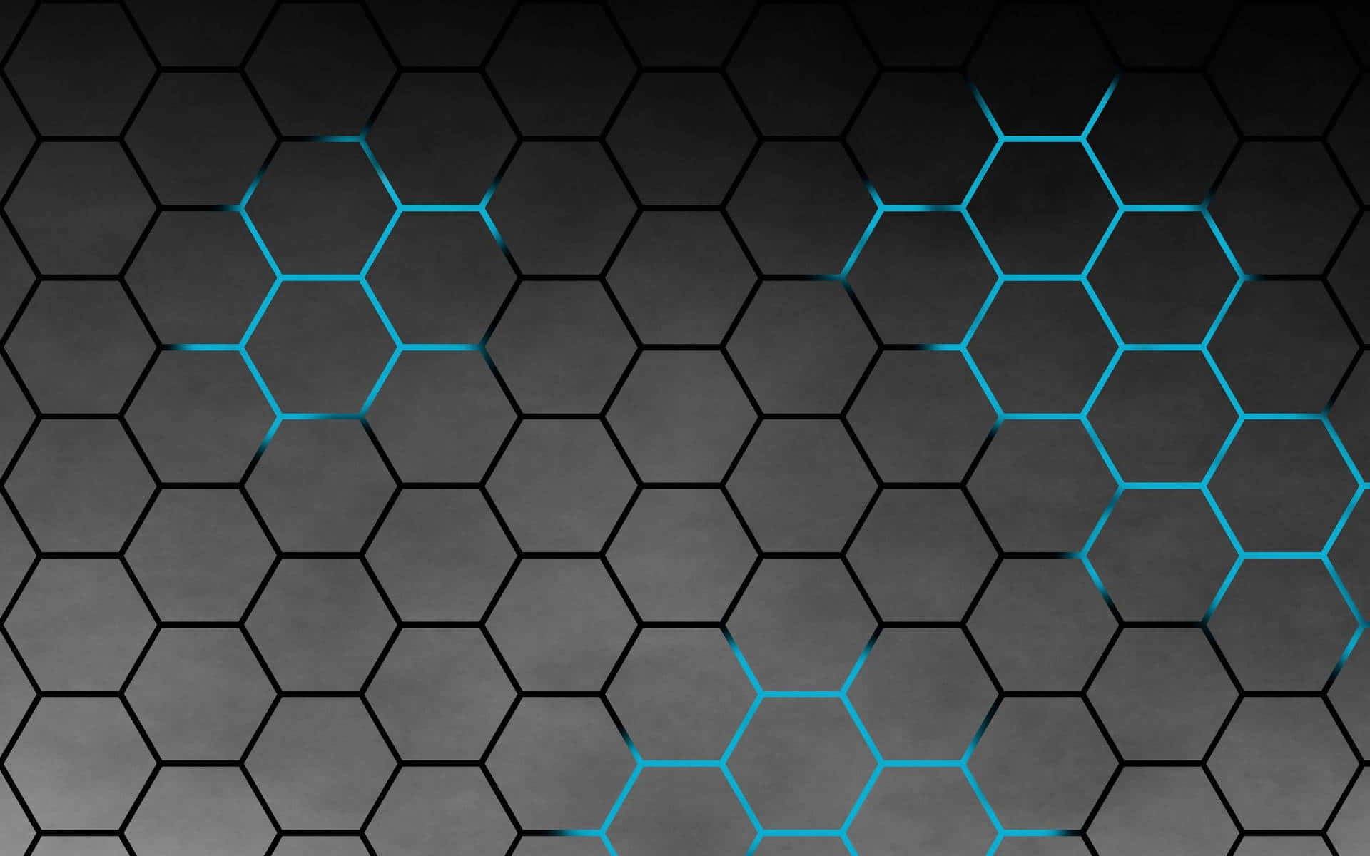 Cool Gray And Neon Blue Hexagons Wallpaper