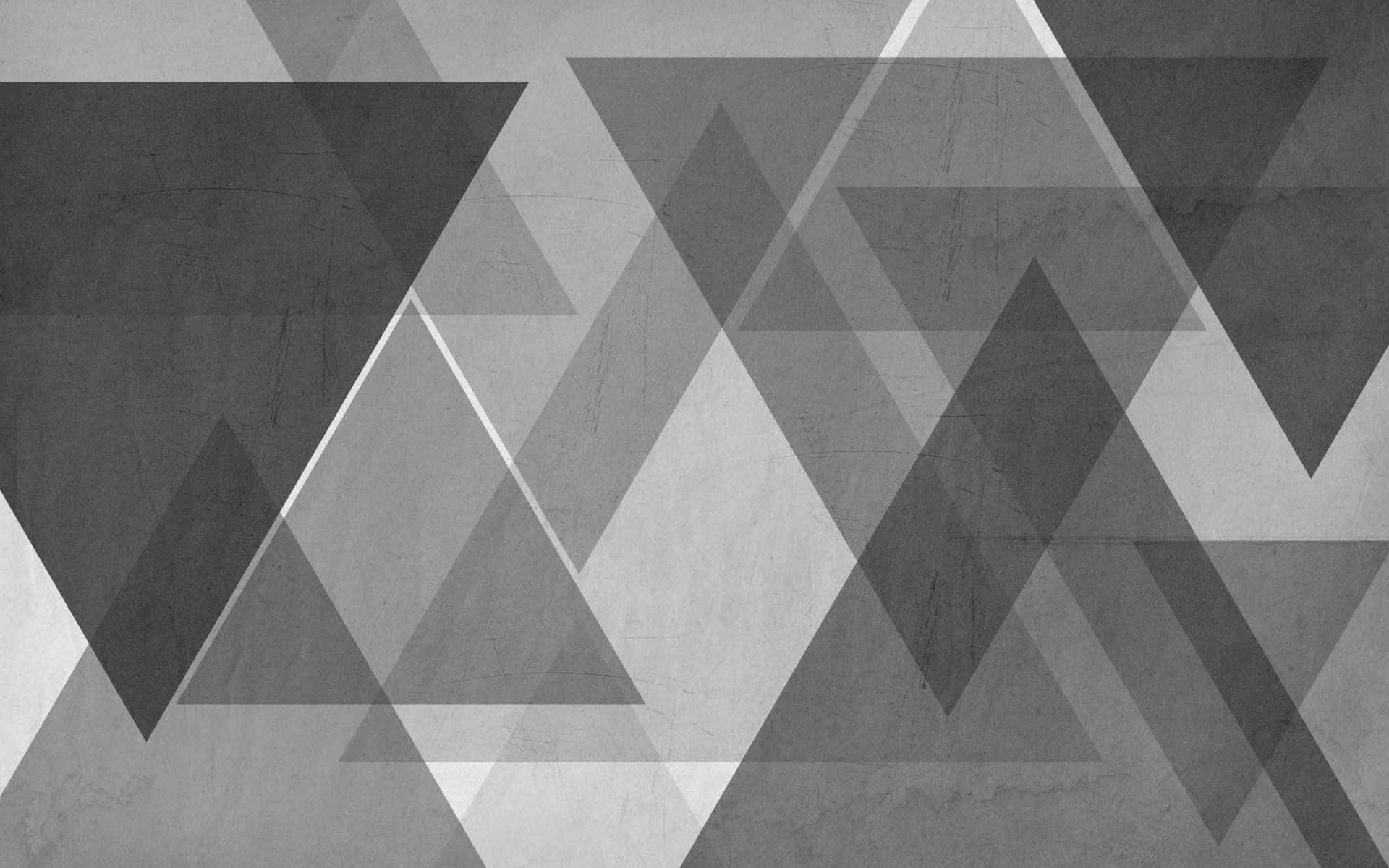 En sort og hvid abstrakt mønster med trekanter og cirkler Wallpaper