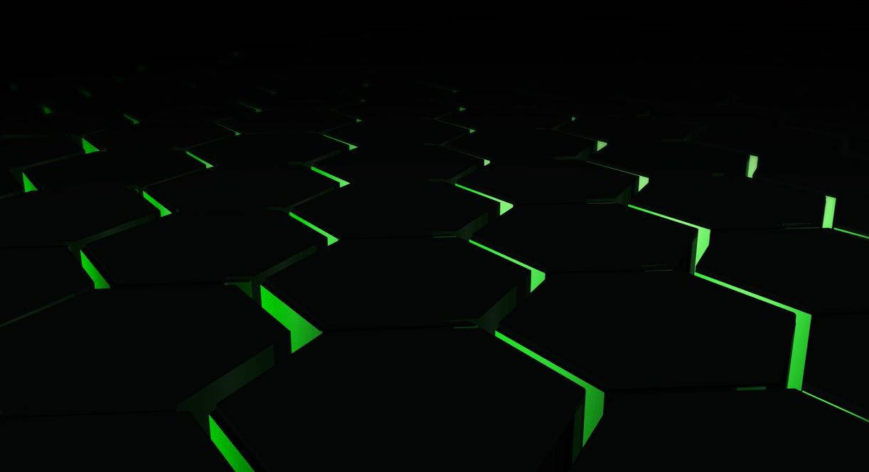 Coolegrüne Unendliche Gaming-desktop-sechsecke Wallpaper