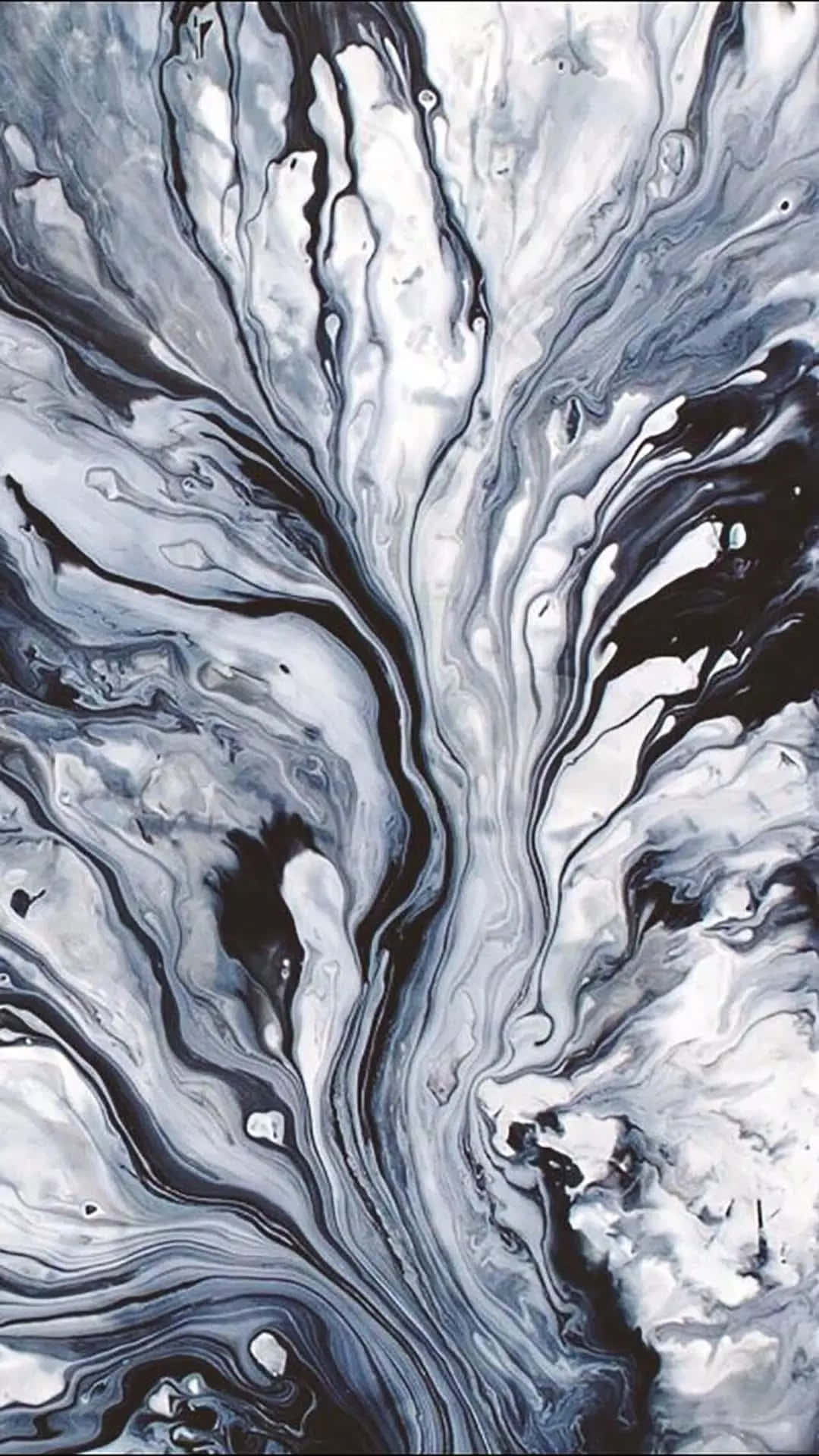 A Black And White Painting With Swirls Wallpaper