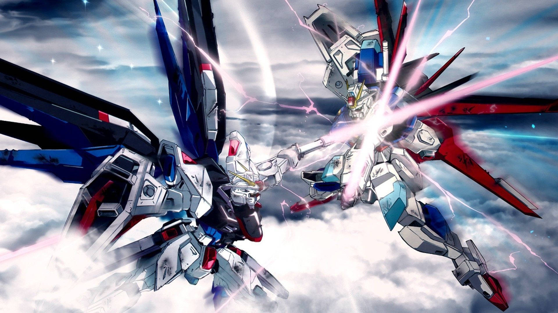 Get ready for a devastating Gundam battle with this powerful mech! Wallpaper