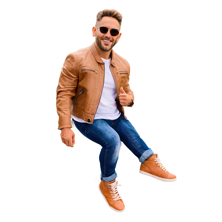 Cool Guy In Animated Pose Png Lid PNG