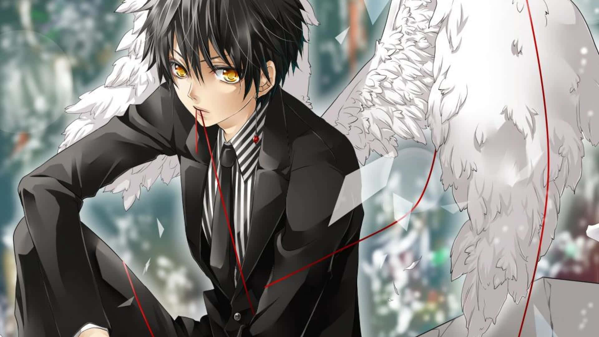 Cool Guy With Angel Wings Wallpaper