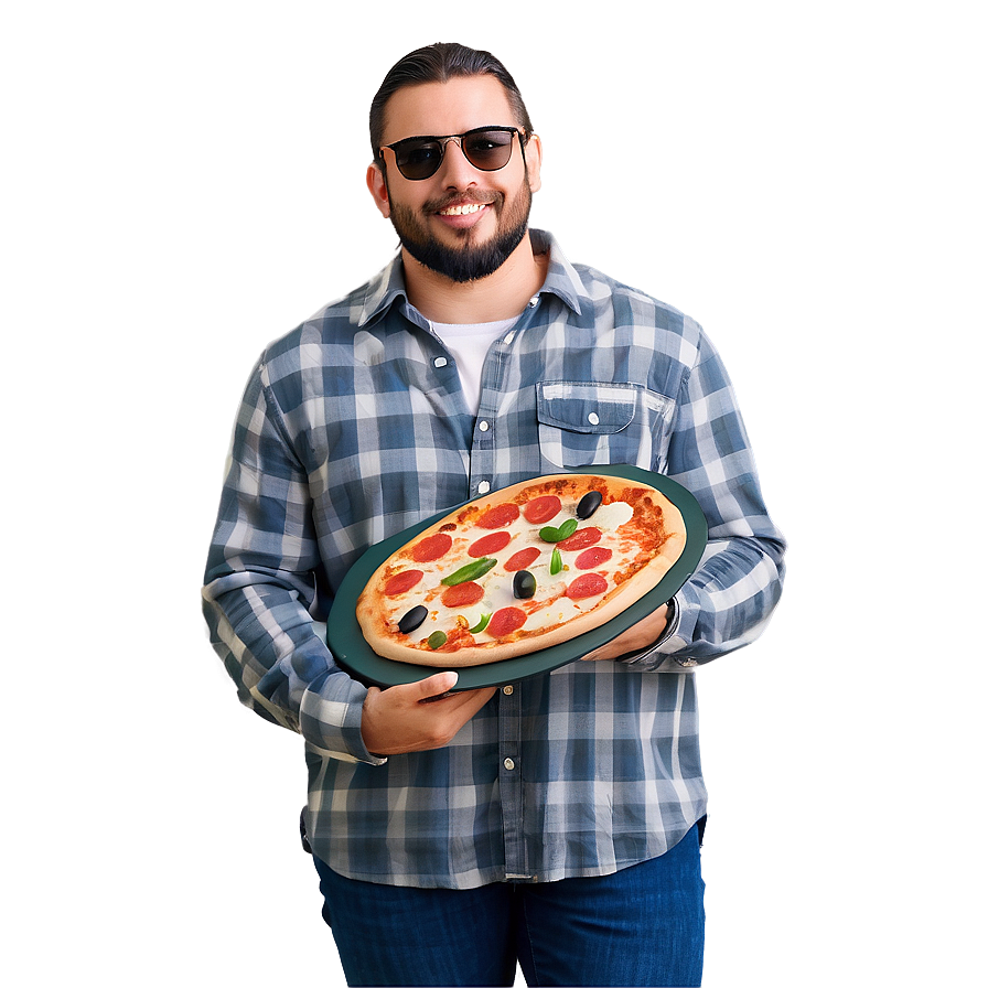 Cool Guy With A Pizza Png 06252024 PNG