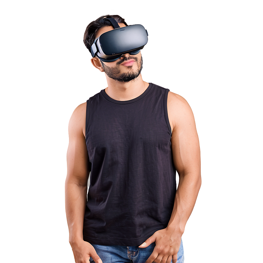 Cool Guy With Virtual Reality Png 06252024 PNG