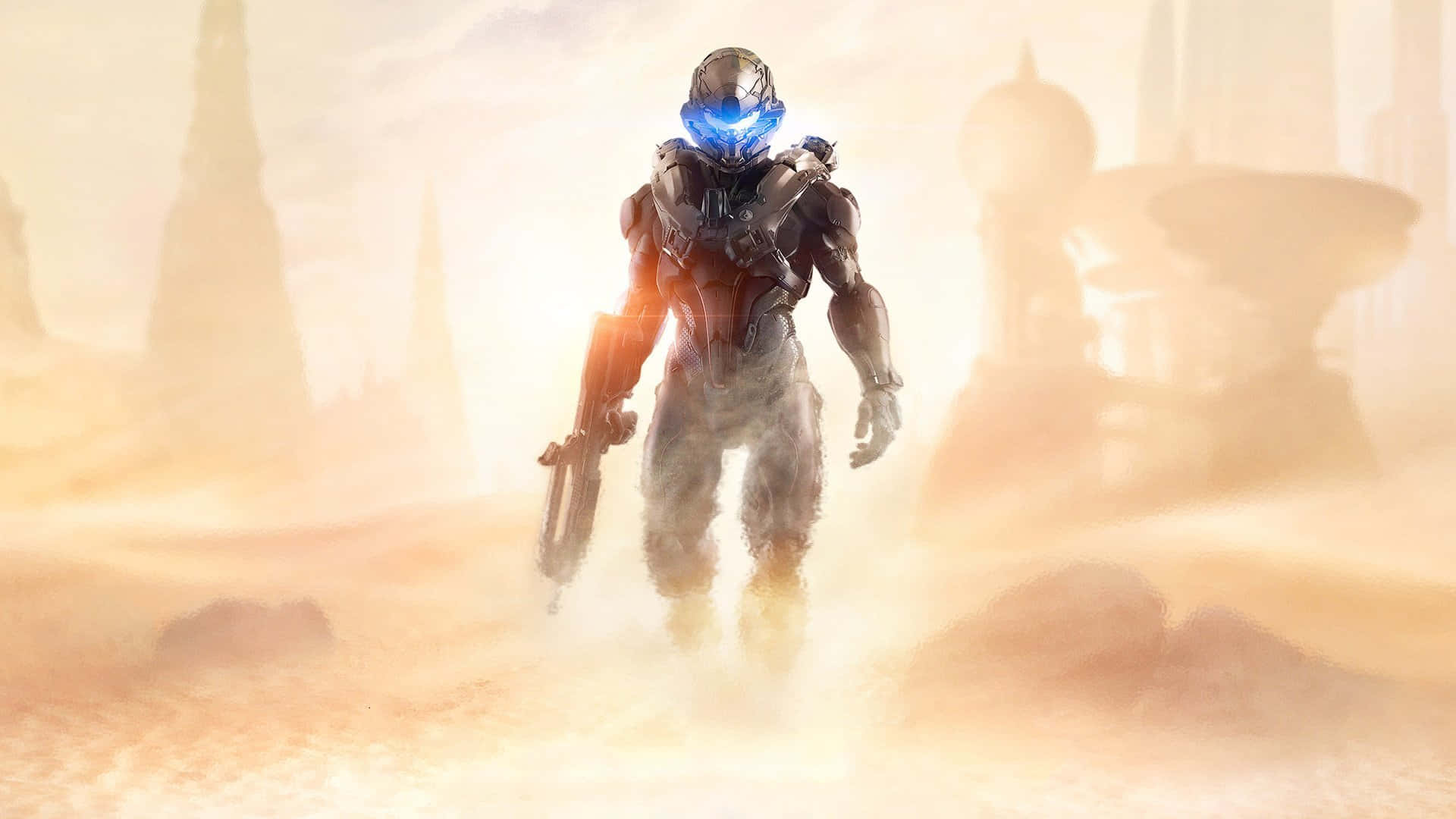 Cool Halo Walking In Desert Wallpaper