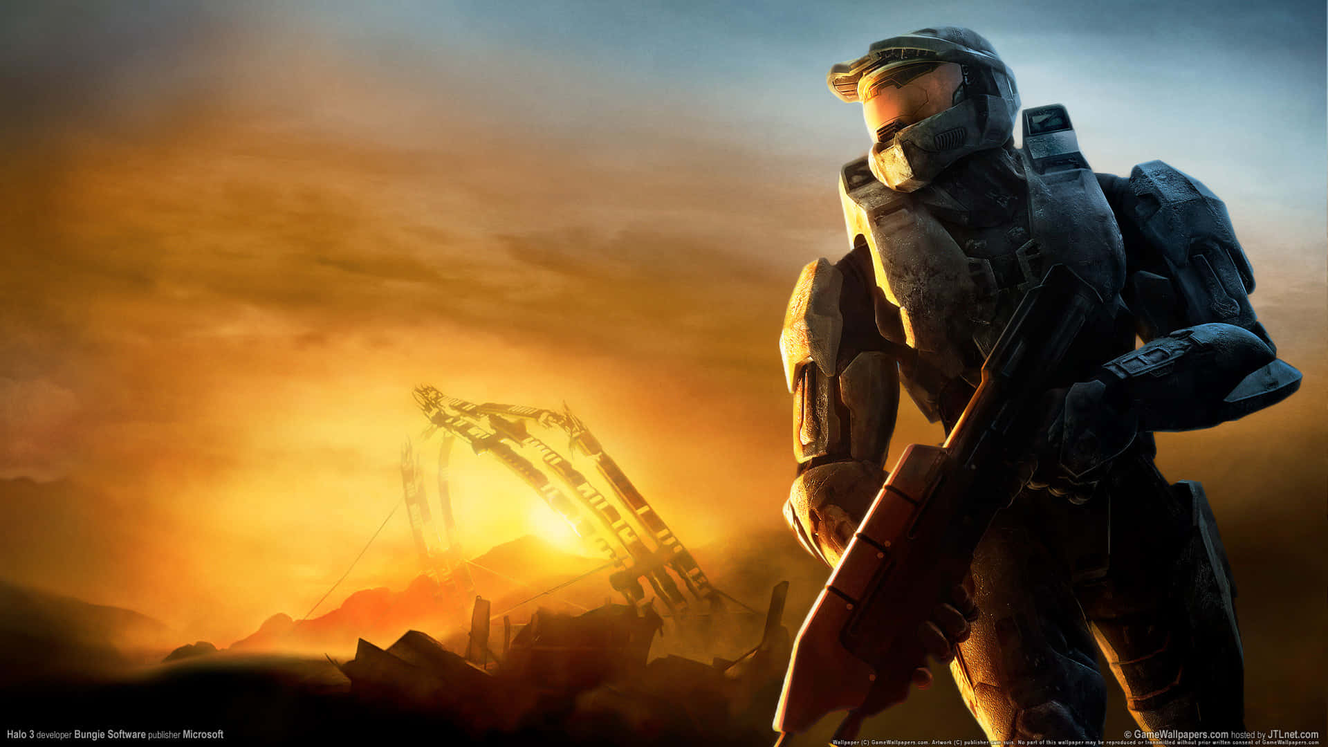 Soldadogenial De Halo En El Desierto Fondo de pantalla