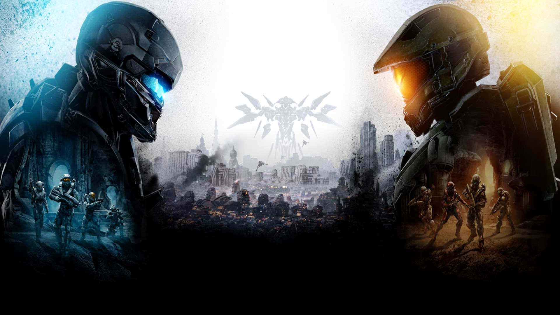 Increíblebatalla De Halo En Rojo Y Azul Fondo de pantalla