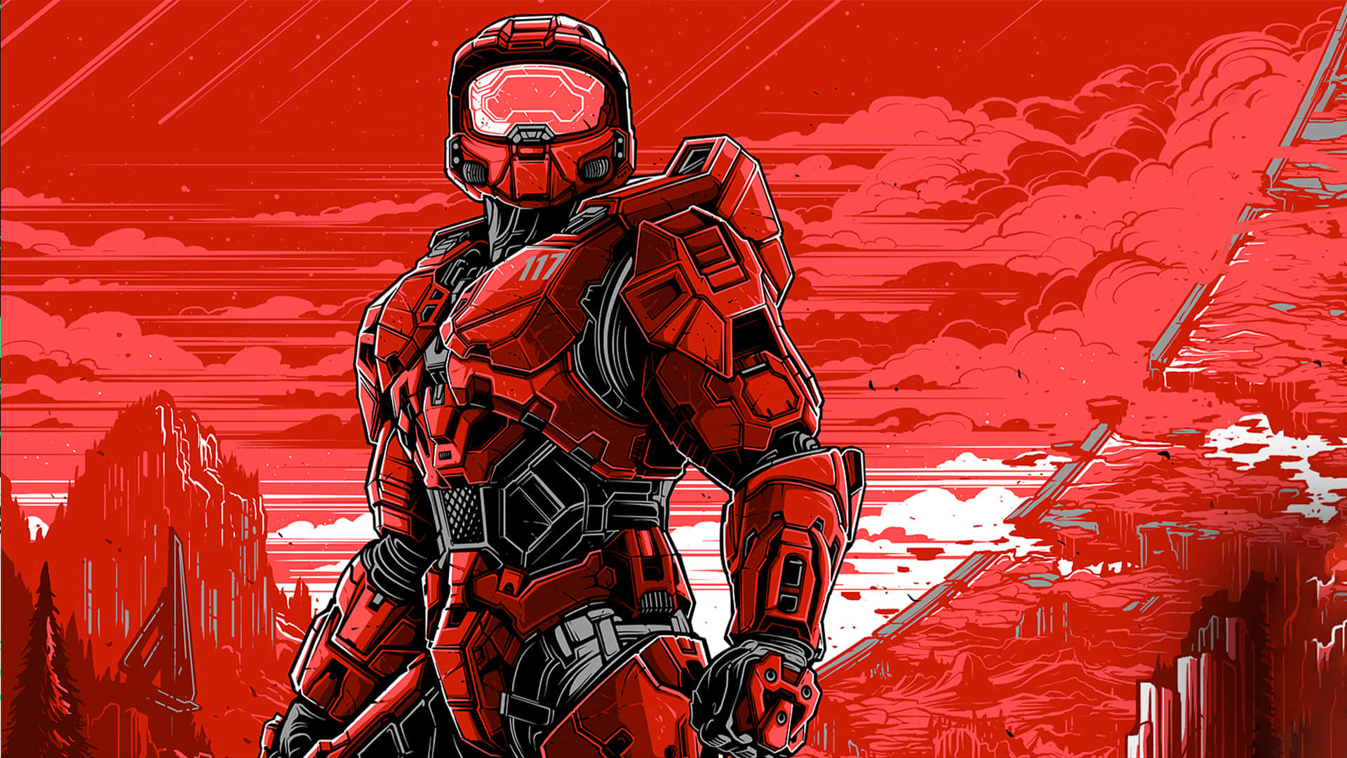 Cool Halo Red Master Chief Wallpaper