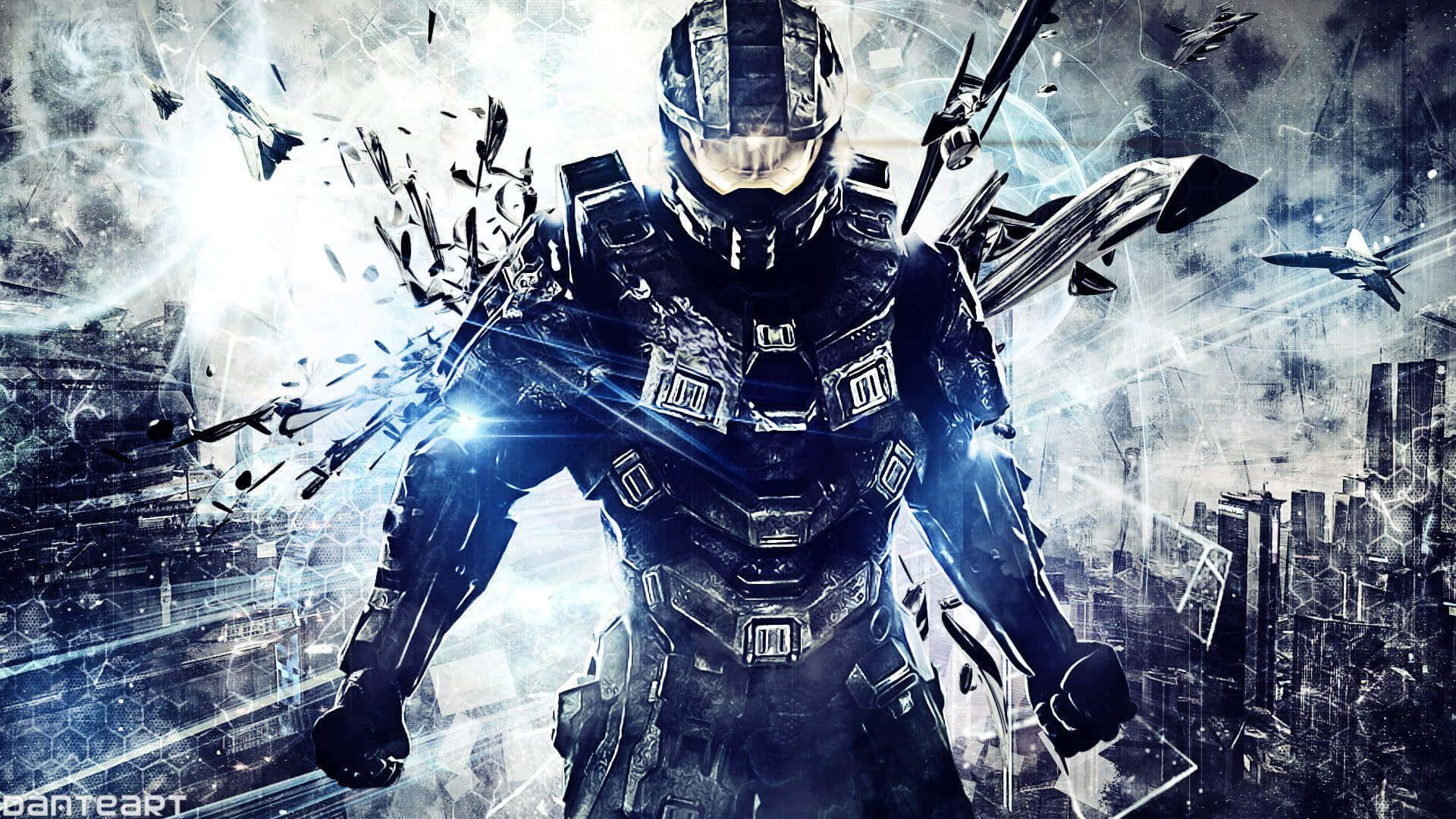 Cool Halo Shattering Armor Wallpaper