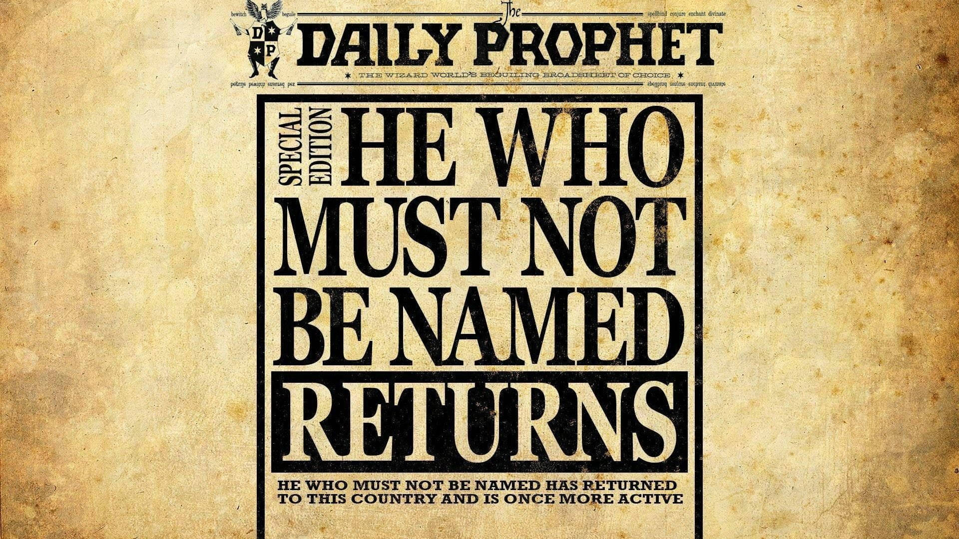 Sjov Harry Potter Daily Prophet Overskrift tapet Wallpaper